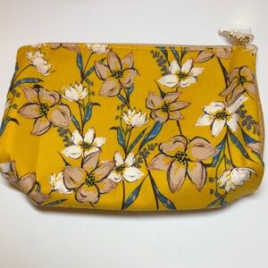 Floral Yellow Cosmetic Bag